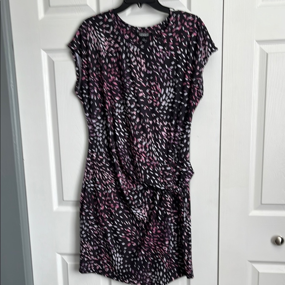Purple and Pink  Mini Dress with Dolman Sleeves